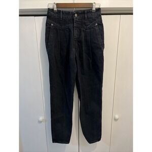 VTG Calvin Klein Pleated High Waist Black Jeans ~ Sz 7/28 MADE IN USA ~ JC5928